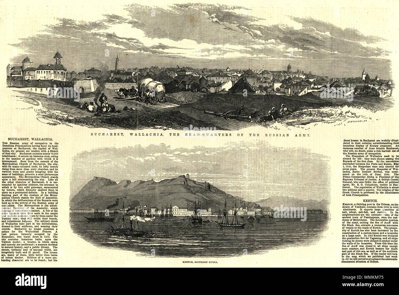 Bucarest, Valacchia, la testa quarti dell'esercito russo. La Romania 1853 Foto Stock