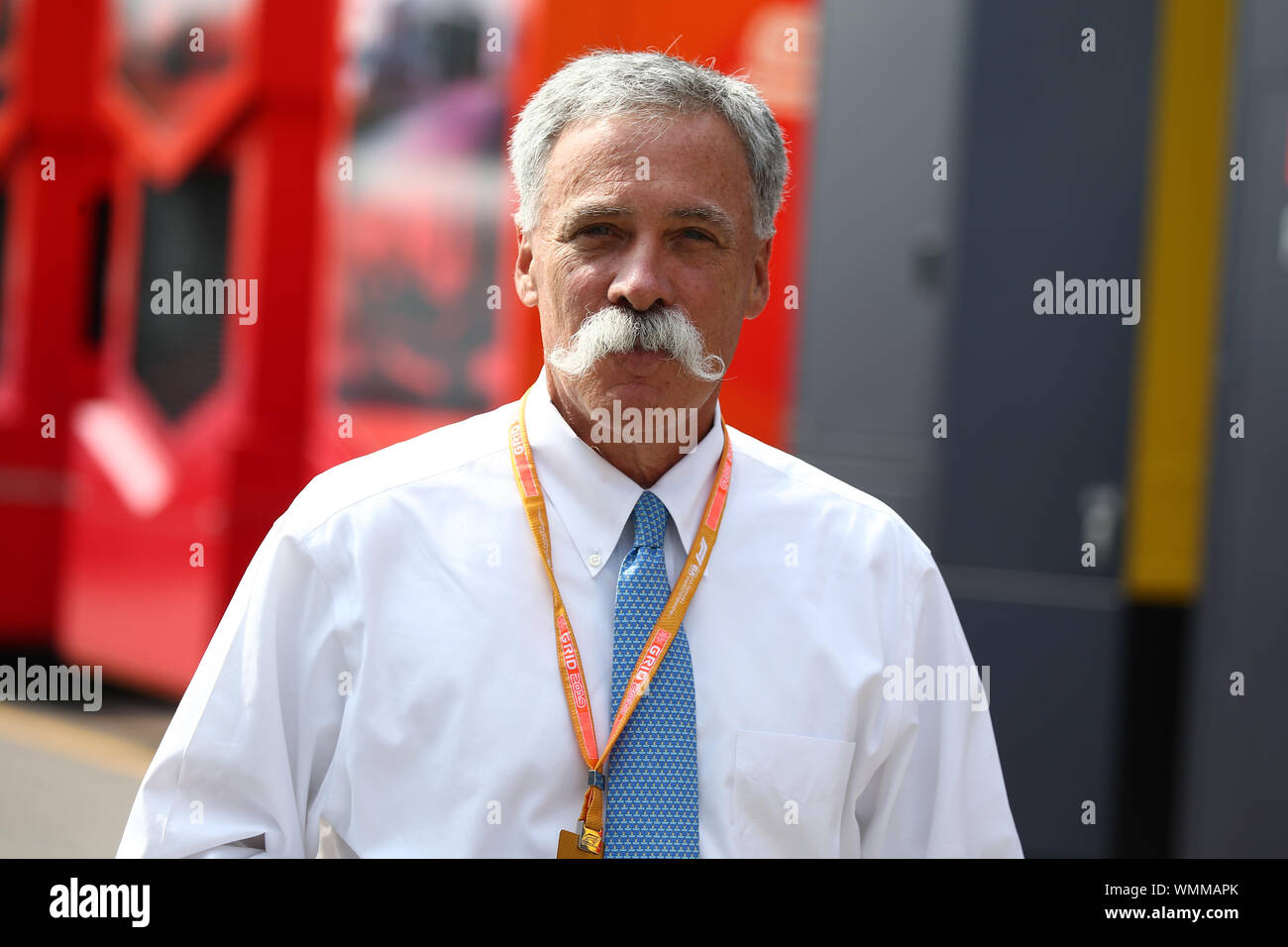 Monza, Italia. 05 Sep, 2019. Monza, Italia. 5 settembre. Formula 1 Gran Premio d'Italia. Chase Carey, CEO e Presidente esecutivo della Formula Uno gruppo nel paddock durante il Gran Premio di Italia di F1 Credito: Marco Canoniero/Alamy Live News Foto Stock