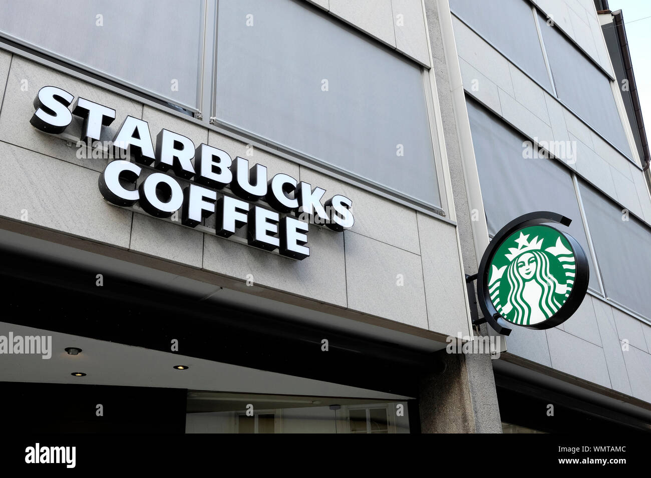 Starbucks Coffee segno, Basilea, Svizzera Foto Stock
