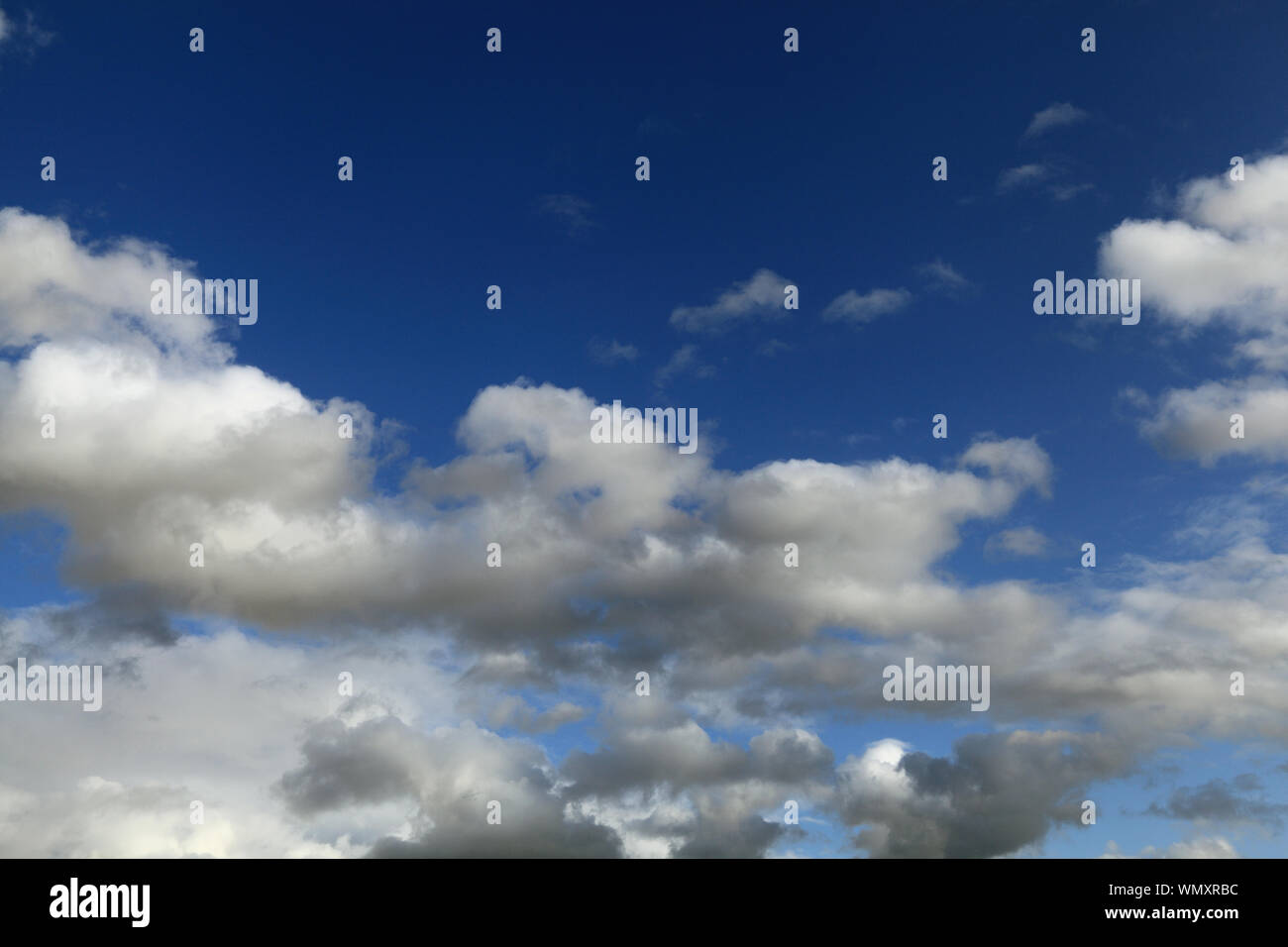 Bianco, cumulus, cloud, nuvole, cielo blu,meteo, formazione Foto Stock