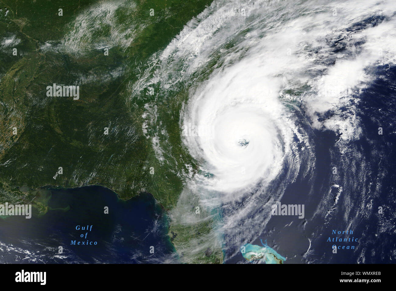 Uragano Dorian ciglia Carolinas in agosto 2019 - Elementi di questa immagine fornita dalla NASA Foto Stock