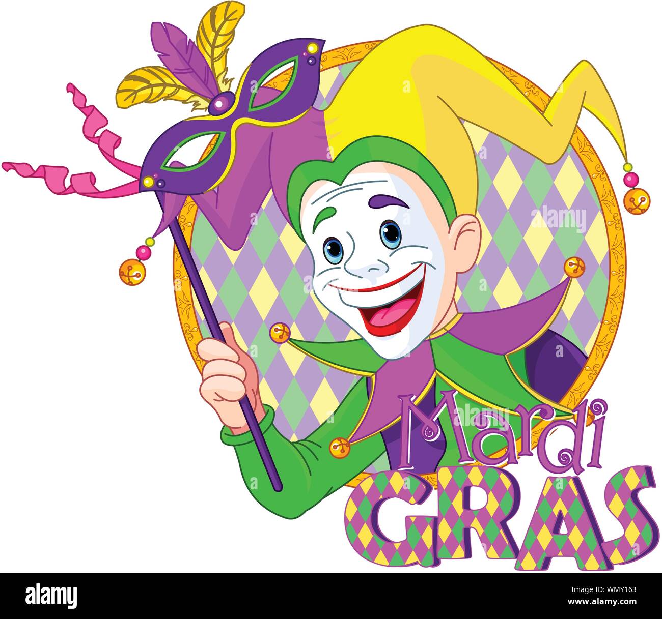 Mardi Gras jester Illustrazione Vettoriale