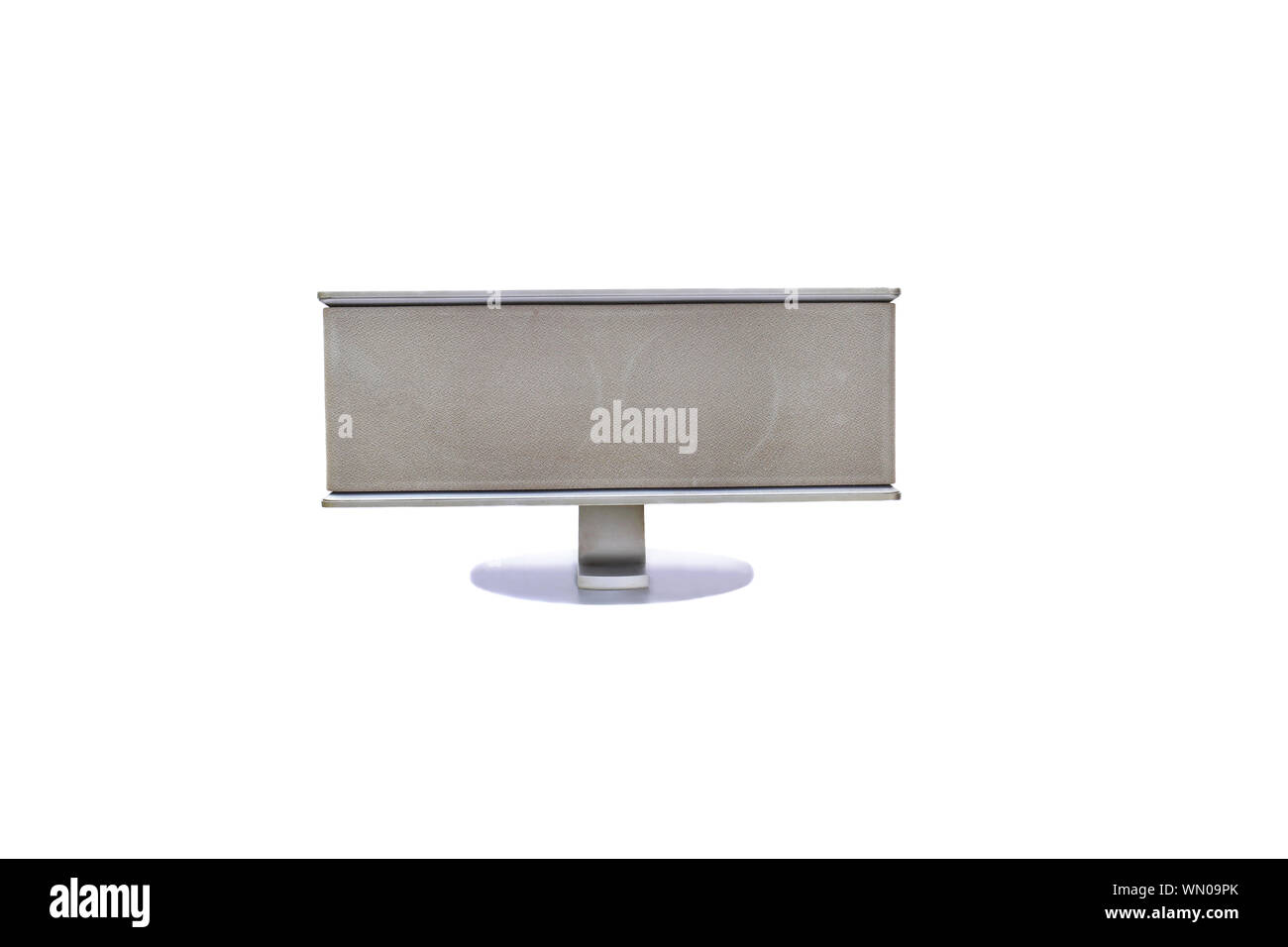 Grigio audio altoparlante audio isolati su sfondo bianco. Foto Stock