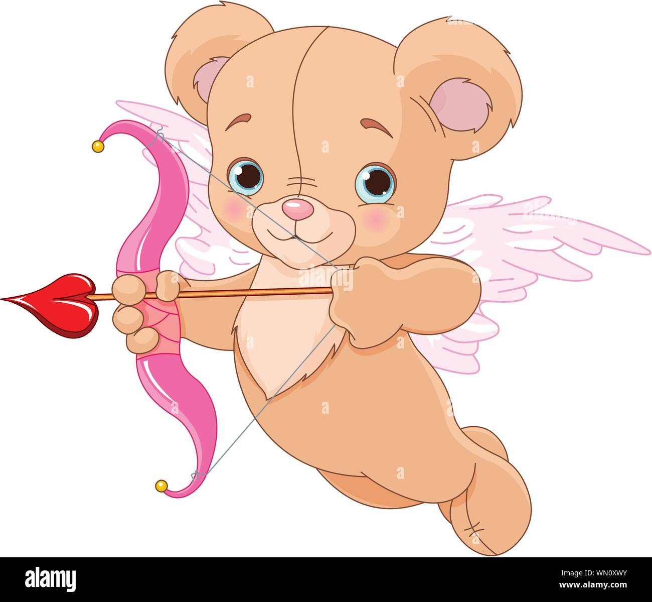 Valentine Cupido Bear Illustrazione Vettoriale