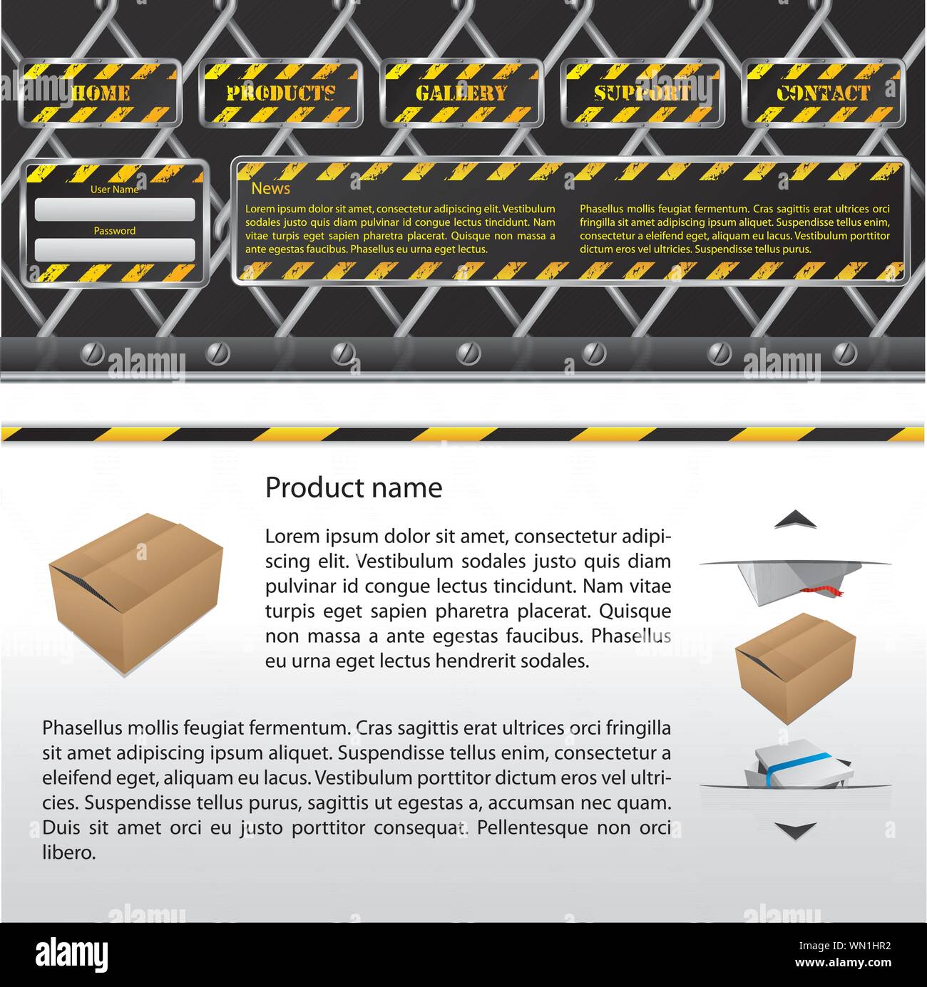 Sito web di pericolo modello di progettazione Illustrazione Vettoriale