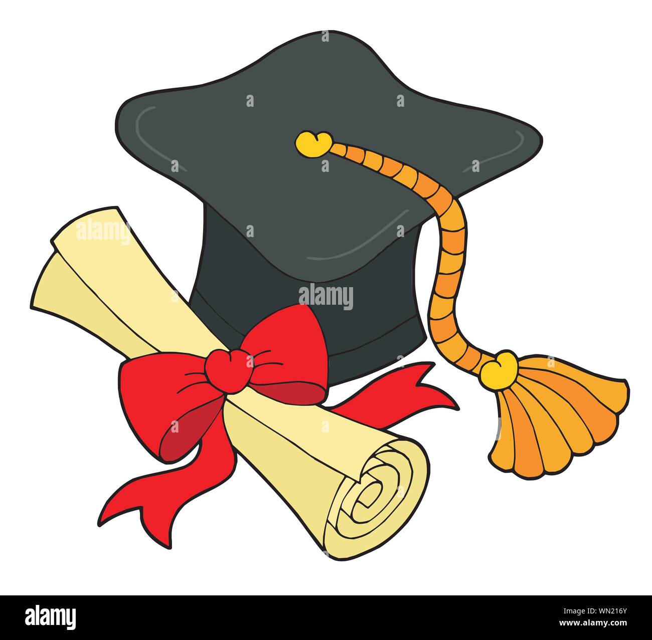 Graduazione hat e scorri Illustrazione Vettoriale