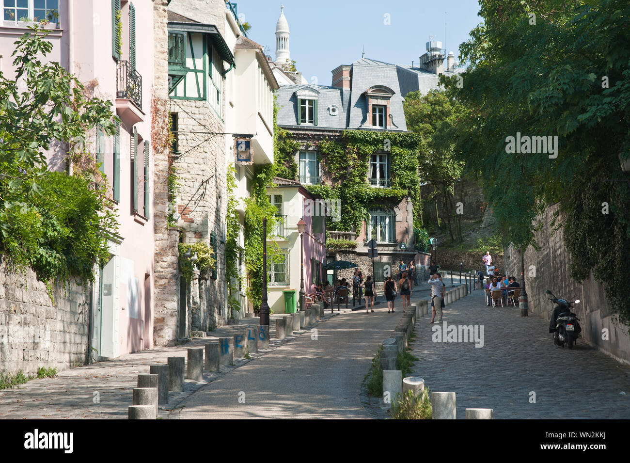 Parigi, Montmartre e Rue de l'Aubreuvoir Foto Stock