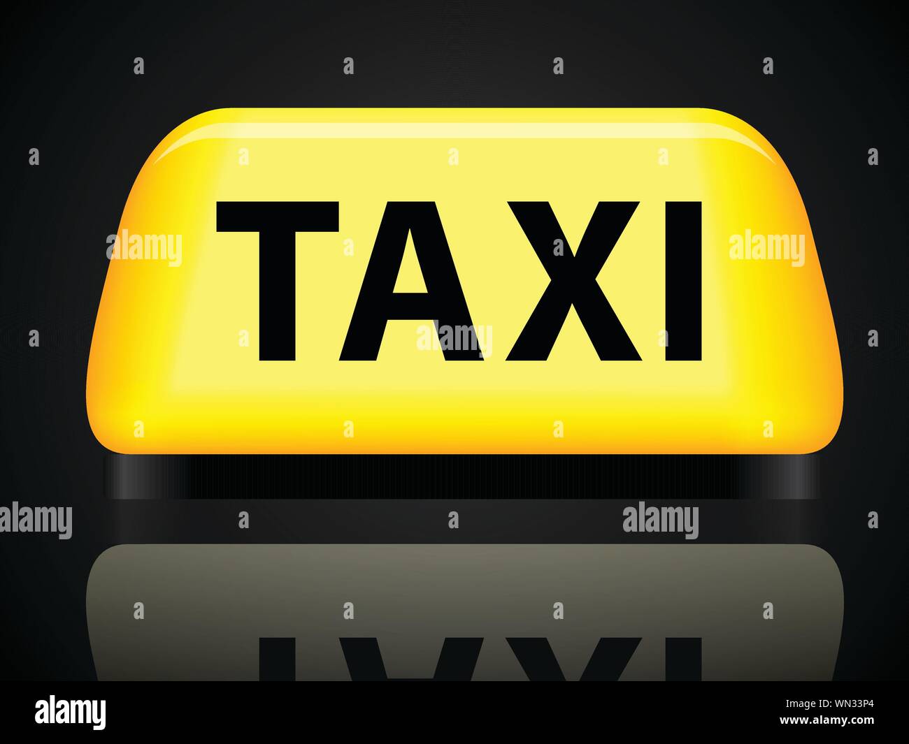 Yellow taxi segno con sfondo Illustrazione Vettoriale
