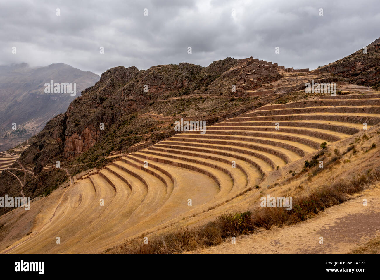 Paesaggi terrazzati della Valle Sacra Foto Stock