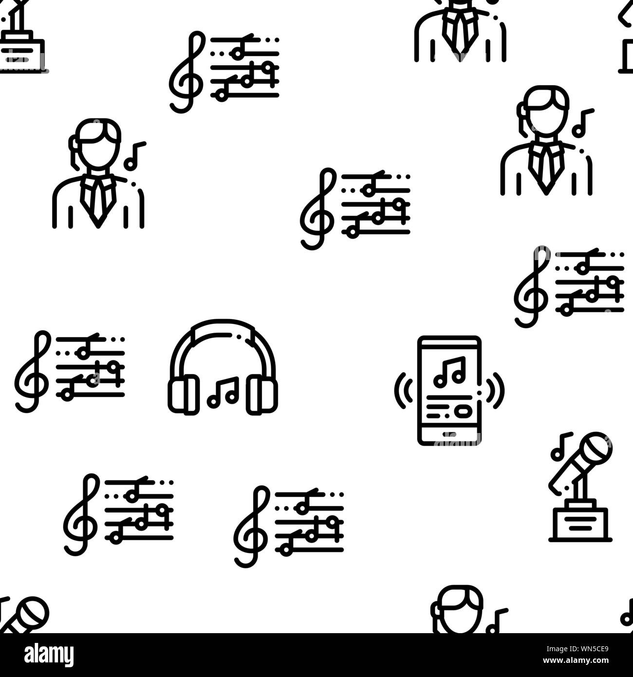 Il canto canzone perfetta vettore di pattern Illustrazione Vettoriale