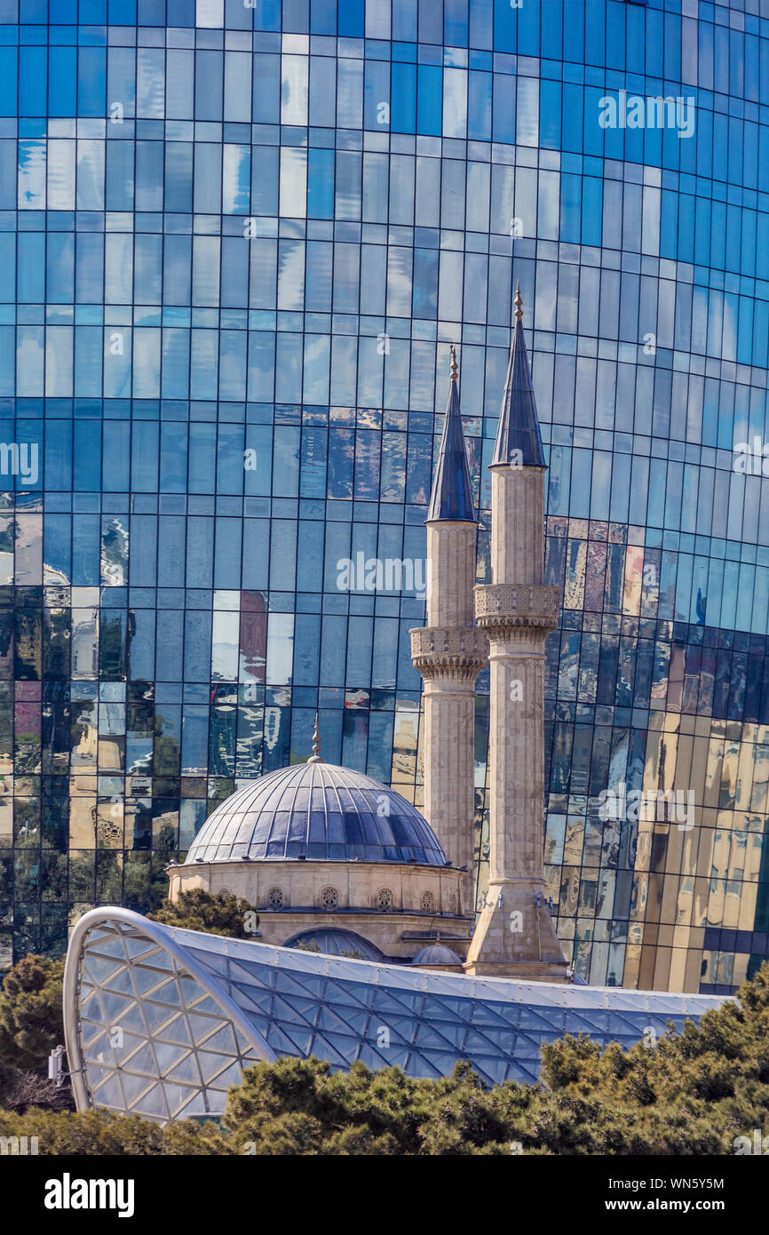 Torri a fiamma grattacieli, 2013, Baku, Azerbaijan Foto Stock