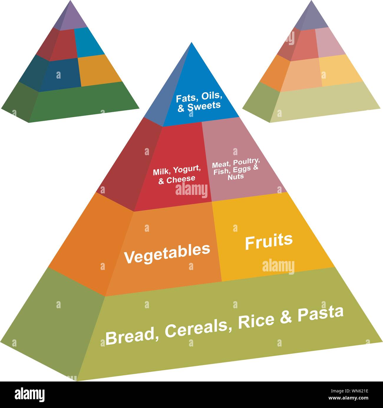 3D piramide alimentare Illustrazione Vettoriale