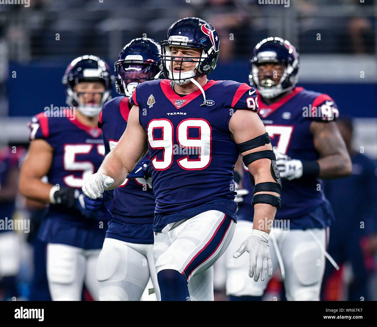 Agosto 24th, 2019:.                                 .durante un'NFL partita di calcio tra i Texans di Houston e Dallas Cowboys di AT&T Stadium di Arlington, Texas. Manny Flores/CSM Foto Stock