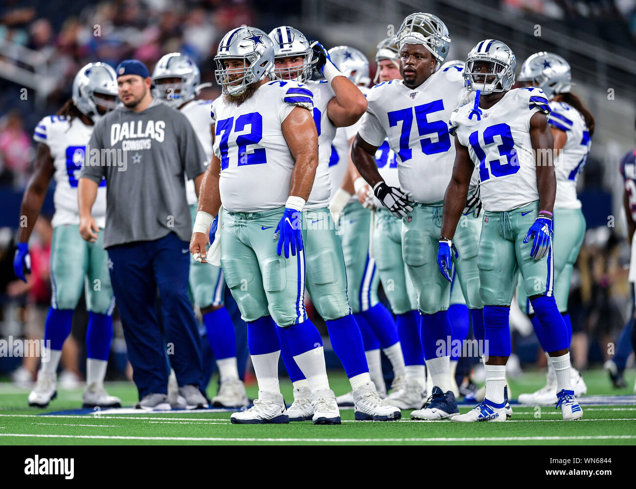 Agosto 24th, 2019:.                                 .durante un'NFL partita di calcio tra i Texans di Houston e Dallas Cowboys di AT&T Stadium di Arlington, Texas. Manny Flores/CSM Foto Stock