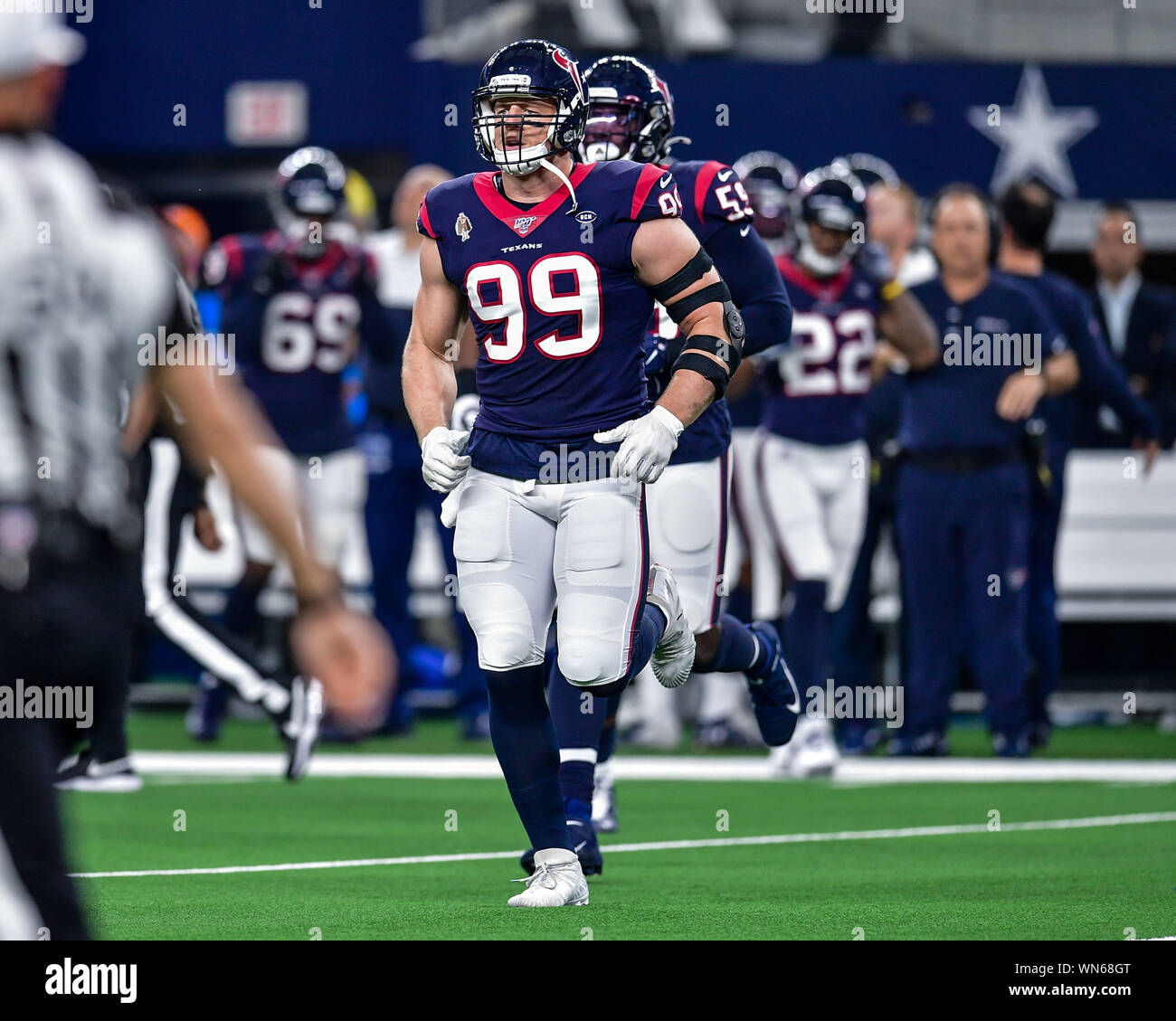 Agosto 24th, 2019:.                                 .durante un'NFL partita di calcio tra i Texans di Houston e Dallas Cowboys di AT&T Stadium di Arlington, Texas. Manny Flores/CSM Foto Stock