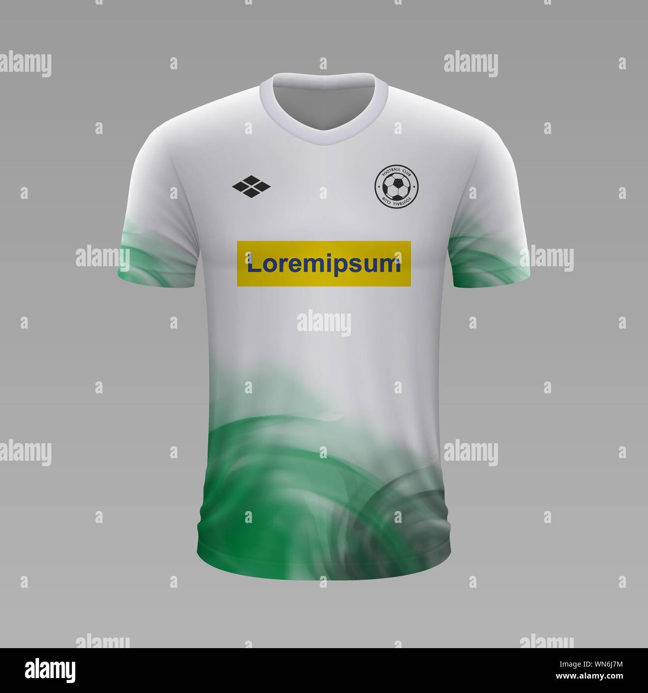 Calcio realistiche shirt Borussia Monchengladbach 2020, jersey modello per kit calcio Illustrazione Vettoriale