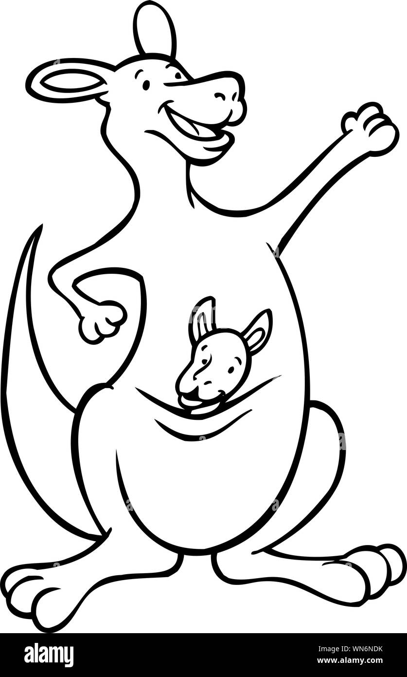 Canguro con Baby Illustrazione Vettoriale