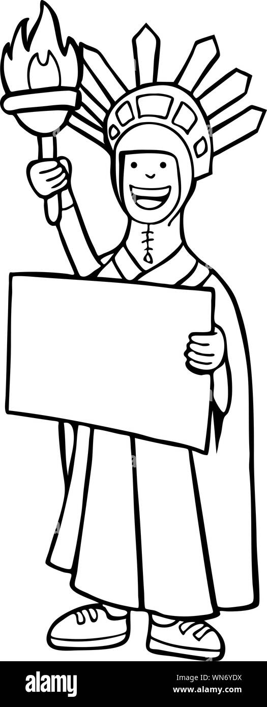 Statua della Libertà del Costume Illustrazione Vettoriale