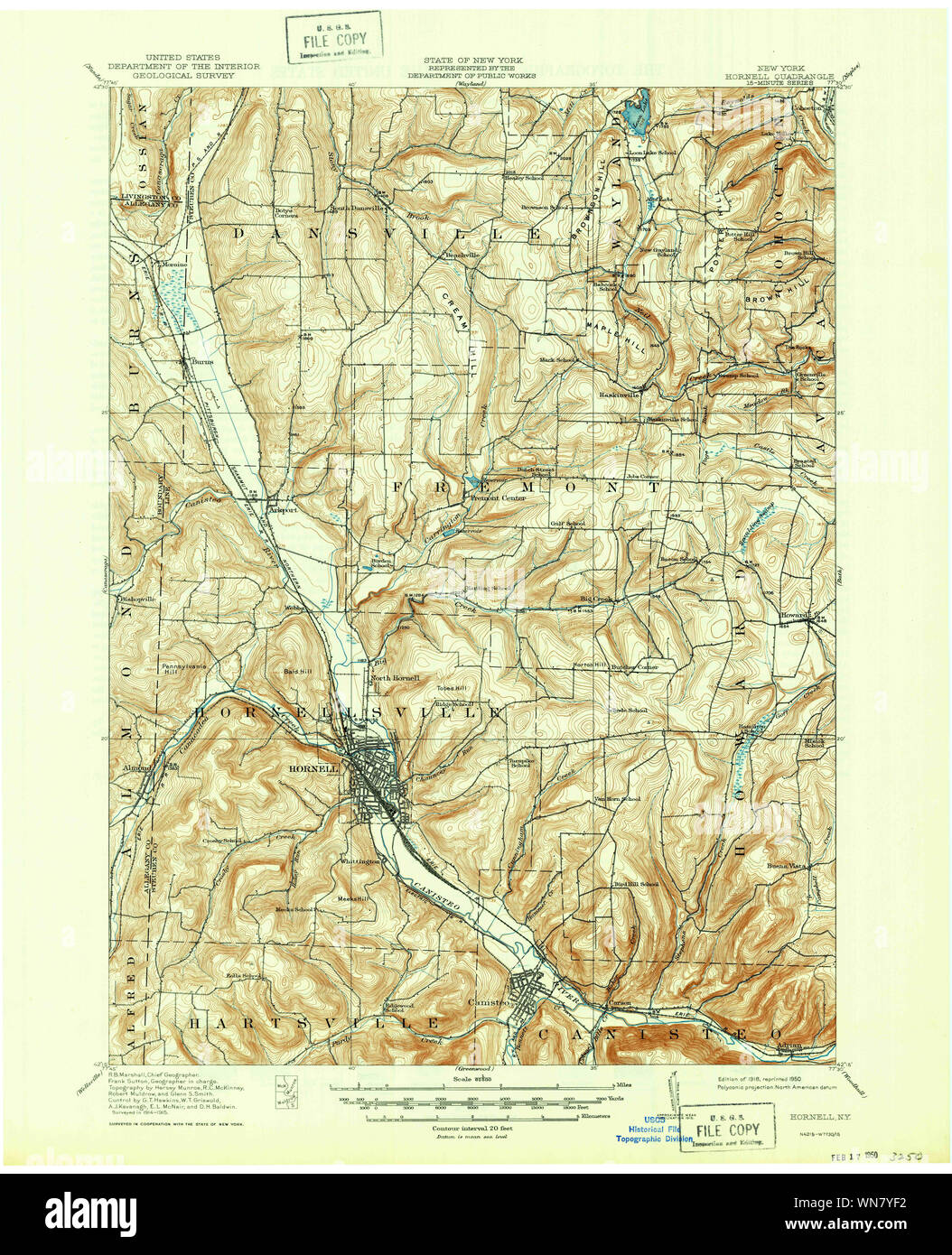 New York NY Hornell 129777 1918 62500 Restauro Foto Stock