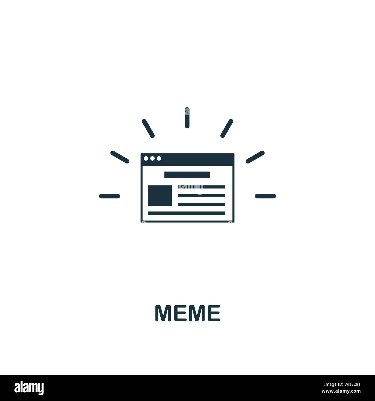 Meme icona. Elemento creativo design contenuto dalla raccolta di icone. Pixel Meme perfetta icona per web design, applicazioni software, l'uso della stampa Foto Stock