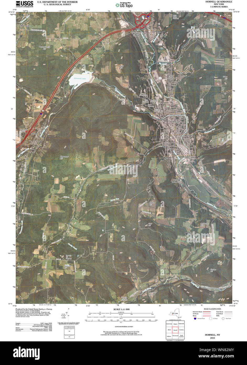 Mappa di hornell new york immagini e fotografie stock ad alta