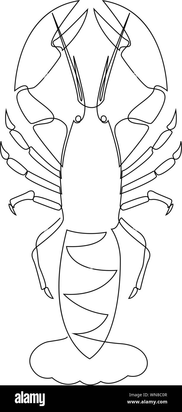 Lobster Illustrazione disegnata da una linea. Stile minimalista illustrazione vettoriale Illustrazione Vettoriale