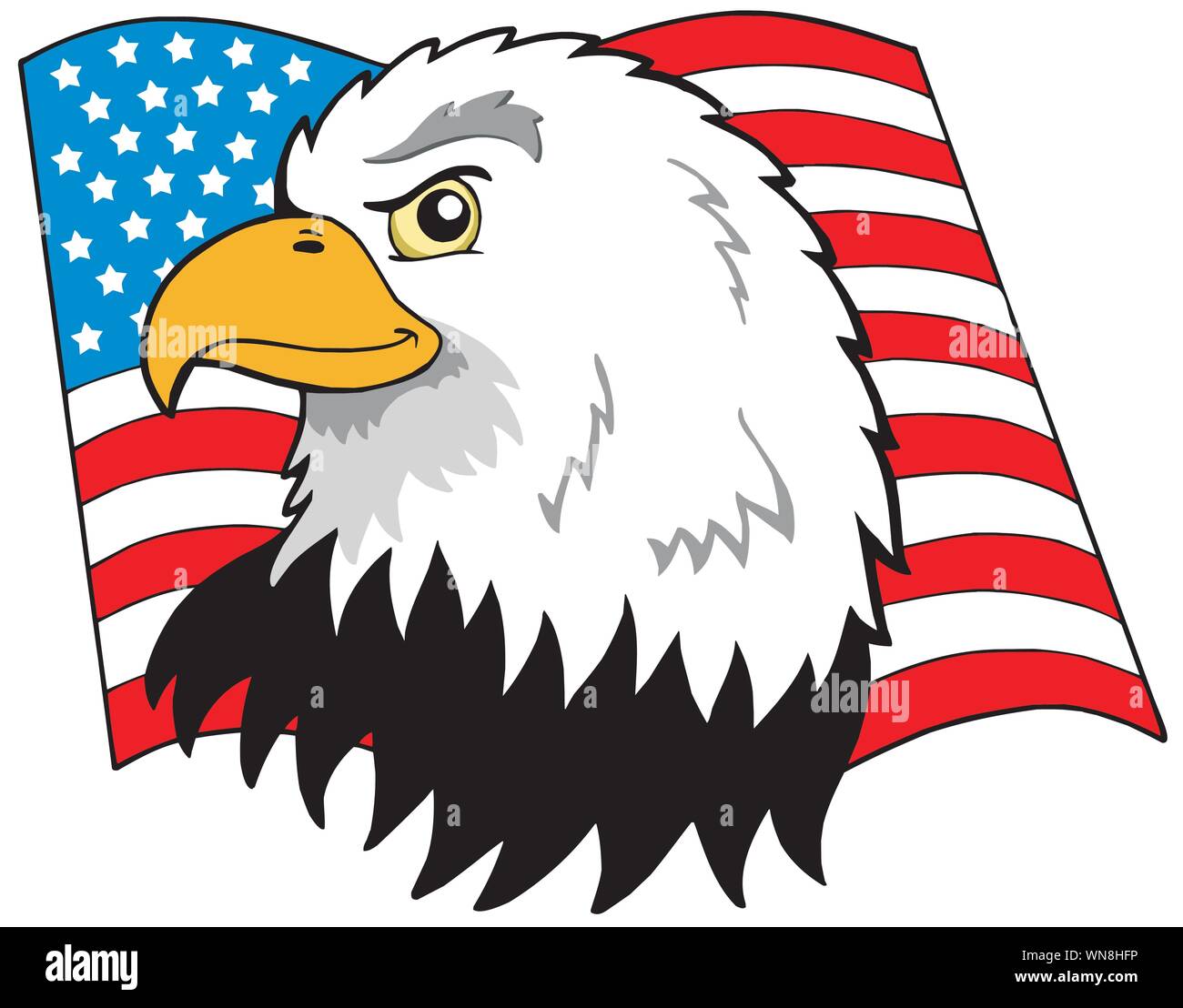 American eagles testa con bandiera Illustrazione Vettoriale