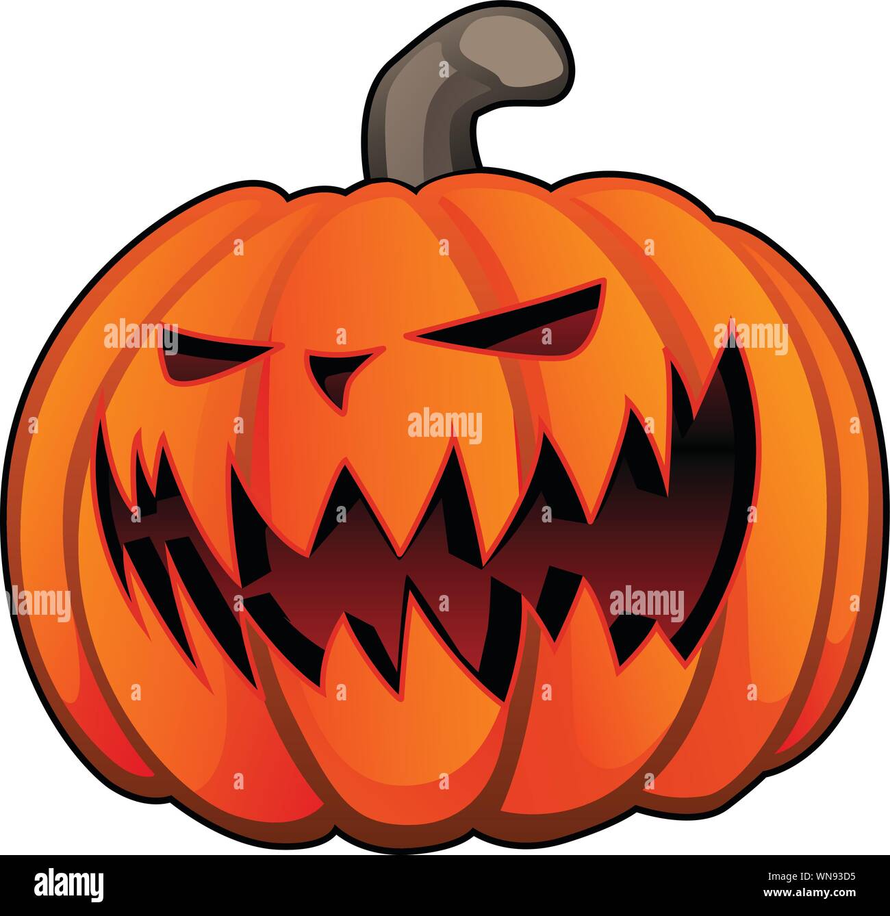 Jack O' Lanterna Zucca di Halloween isolato illustrazione vettoriale Illustrazione Vettoriale