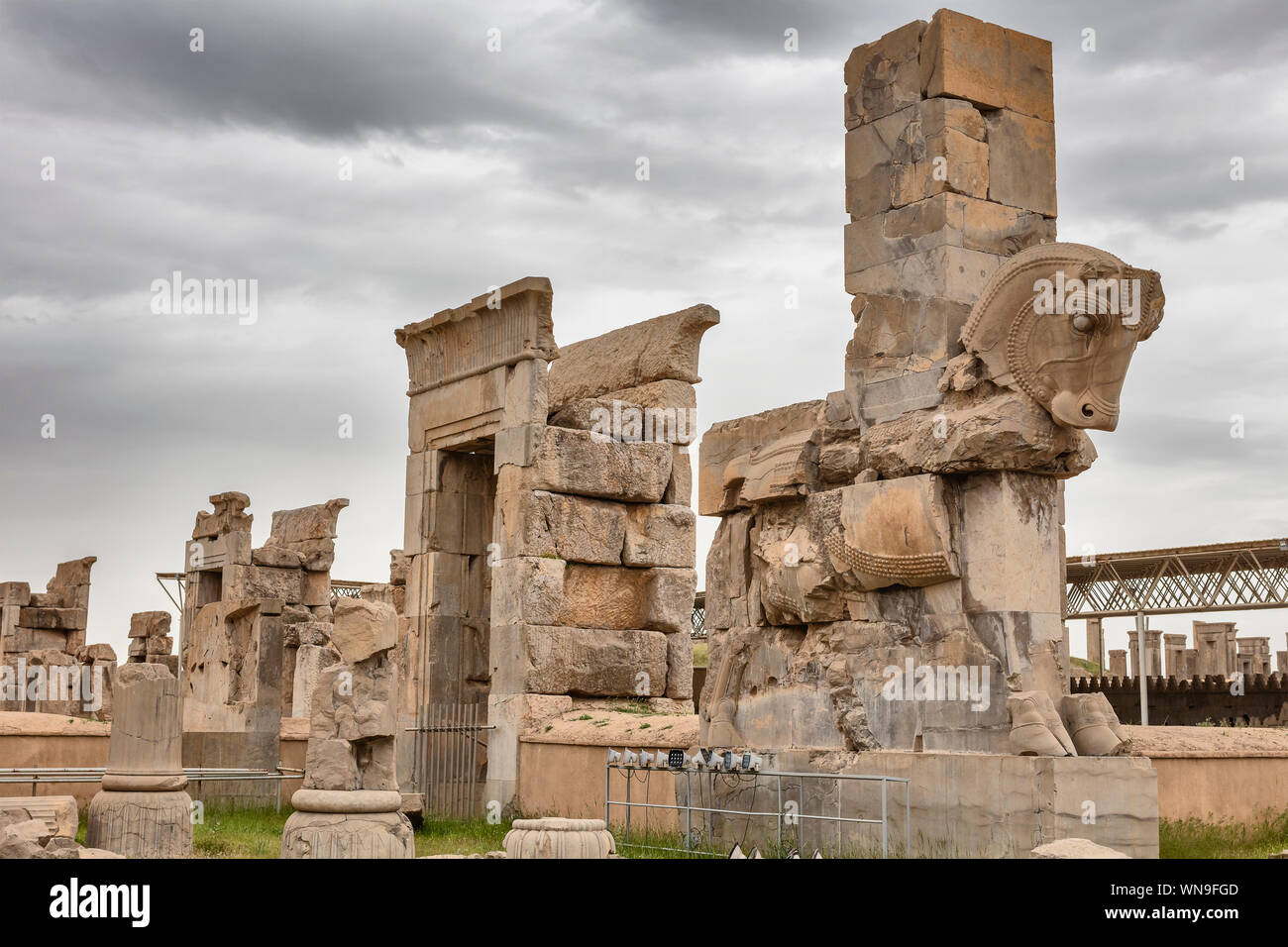 Persepolis, il cerimoniale di capitale dell impero Achemenide, far Provincia, Iran Foto Stock