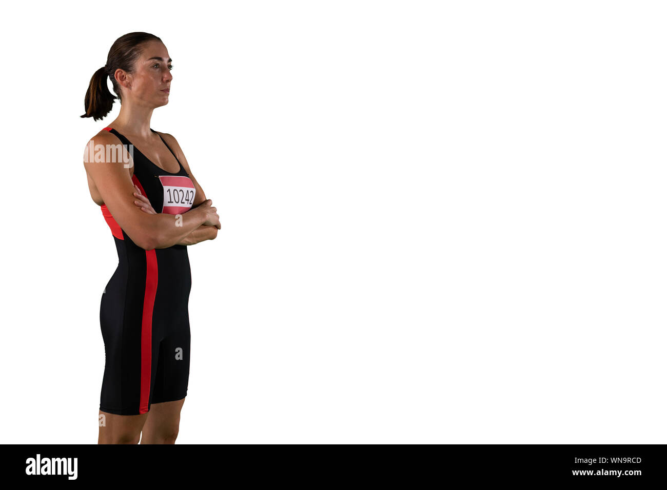 Robusto atleta femminile Foto Stock