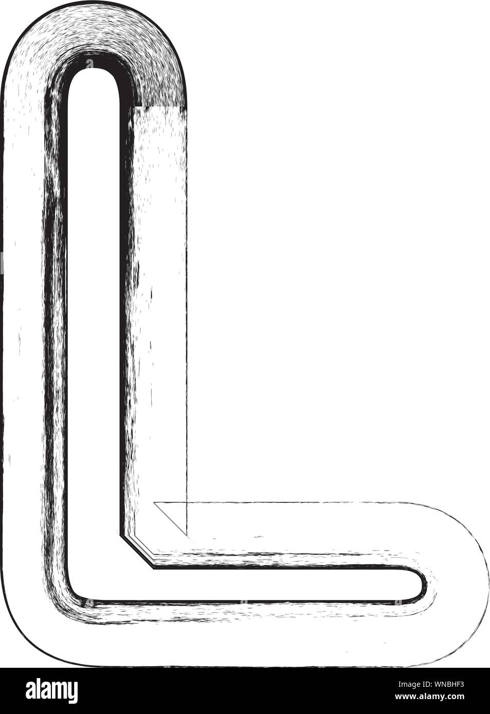 Grunge font. La lettera L Illustrazione Vettoriale