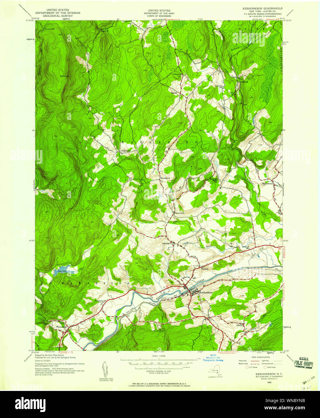 Mappa di kerhonkson new york immagini e fotografie stock ad alta