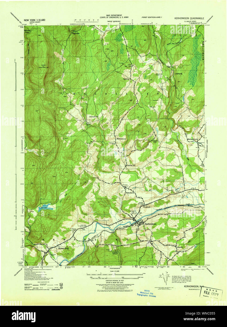 Mappa di kerhonkson new york immagini e fotografie stock ad alta
