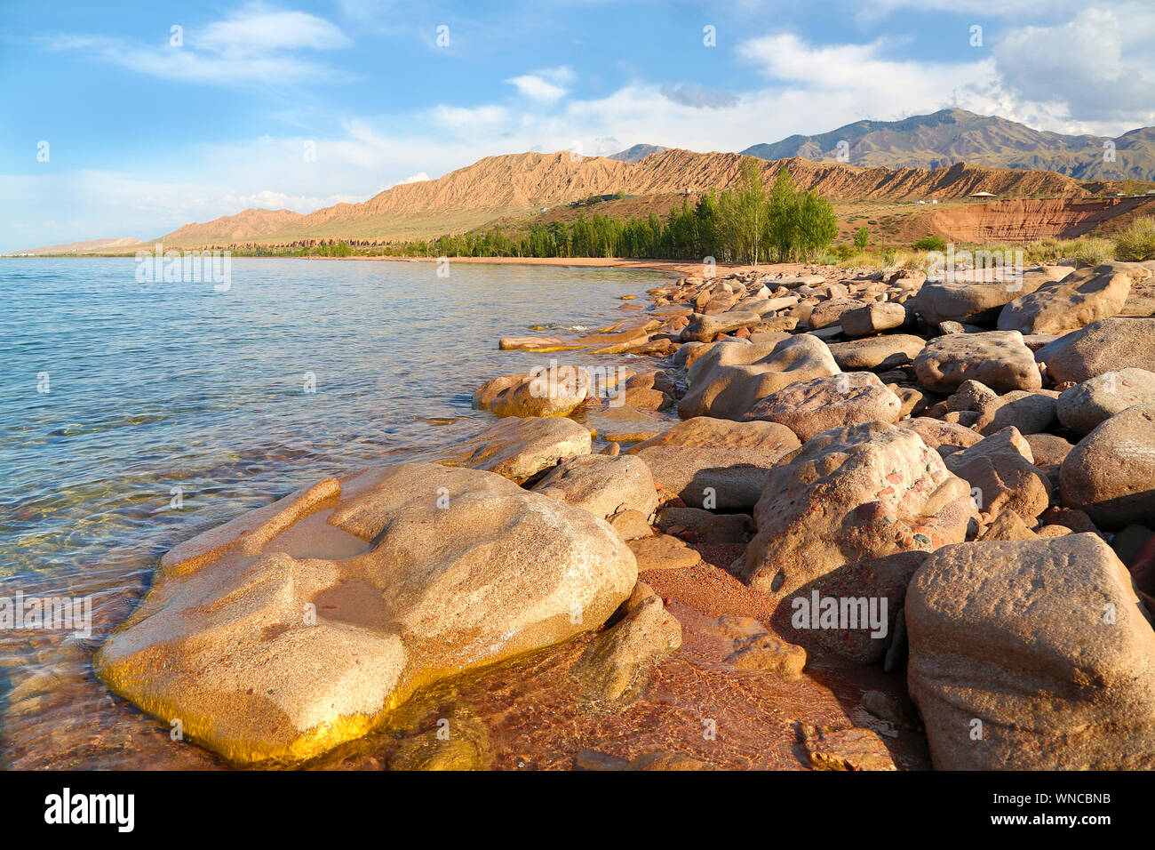 Lago Issyk-kyl, Kirghizistan. Foto Stock