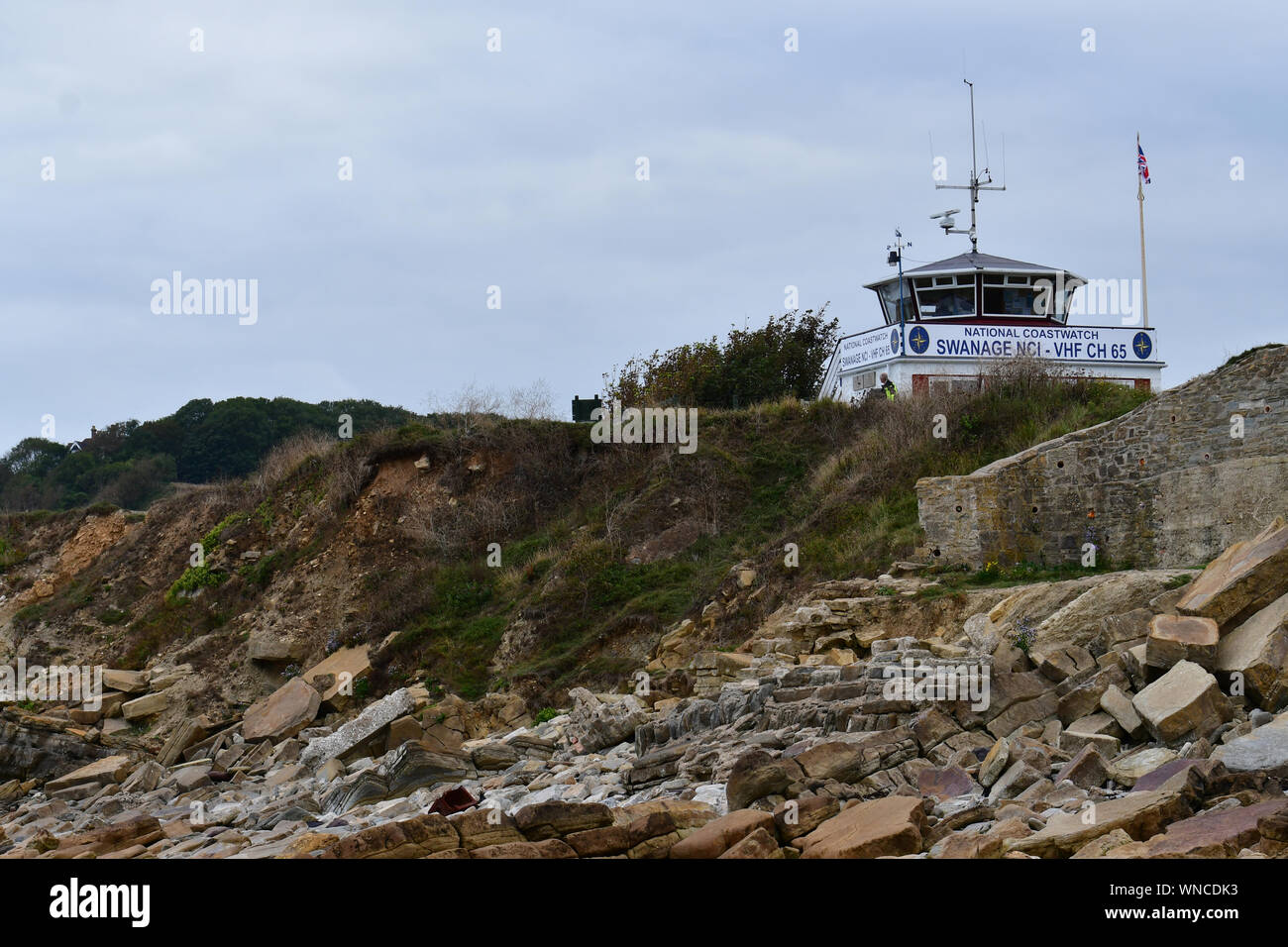 Coastwatch nazionale stazione di Swanage seduta alta sul promontorio di guardare tutto il traffico di spedizione. Credito foto Robert Timoney/Alamy/magazzino/immagine Foto Stock