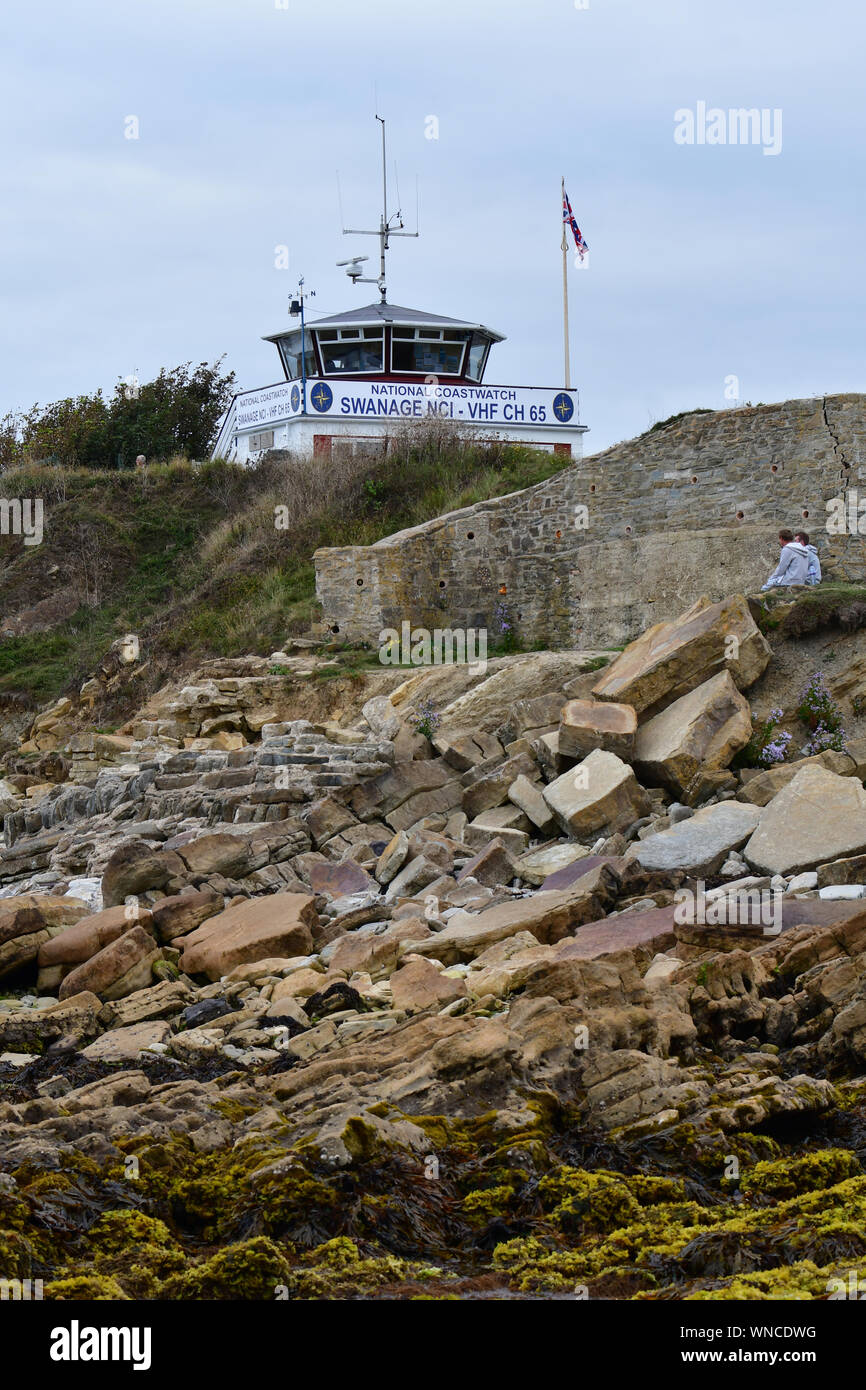 Coastwatch nazionale stazione di Swanage seduta alta sul promontorio di guardare tutto il traffico di spedizione. Credito foto Robert Timoney/Alamy/magazzino/immagine Foto Stock