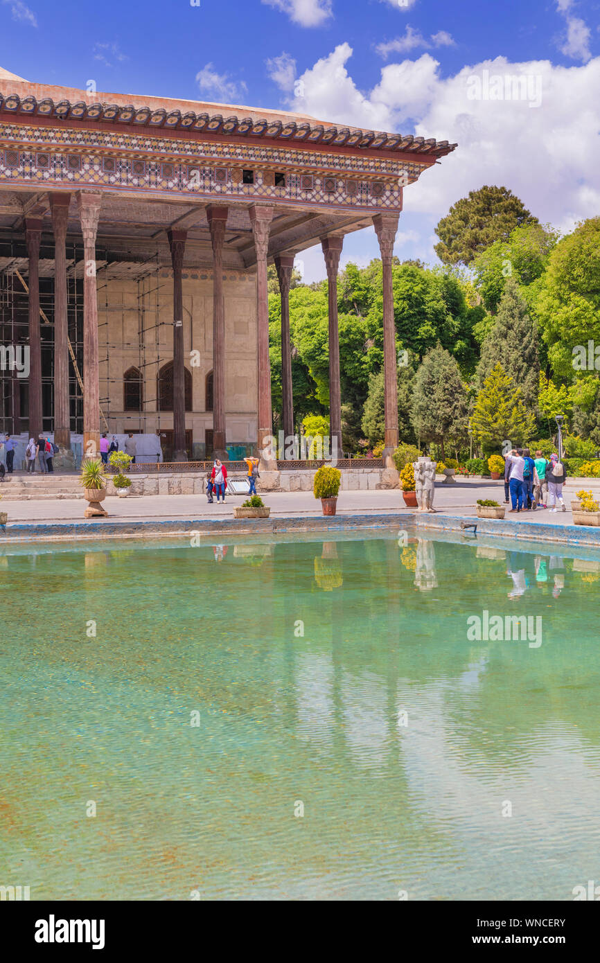 Chehel Sotoun, garden palace, 1647, Isfahan, Provincia di Isfahan, Iran Foto Stock