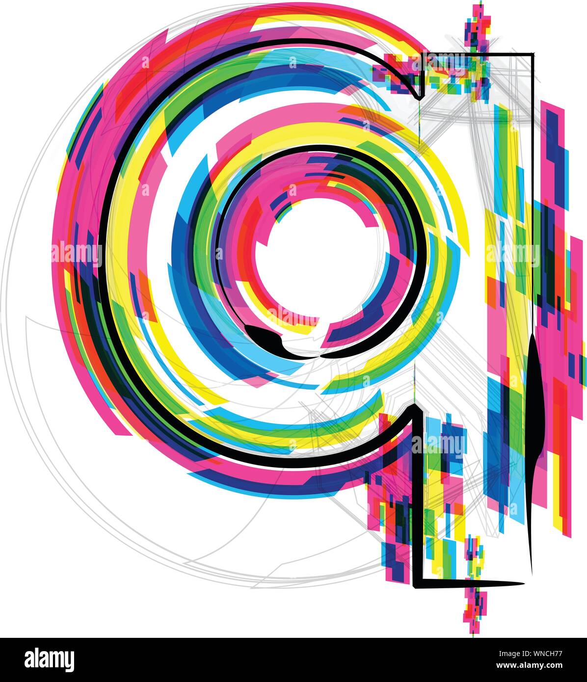 Illustrazione dei font. Lettera q. Illustrazione Vettoriale Illustrazione Vettoriale