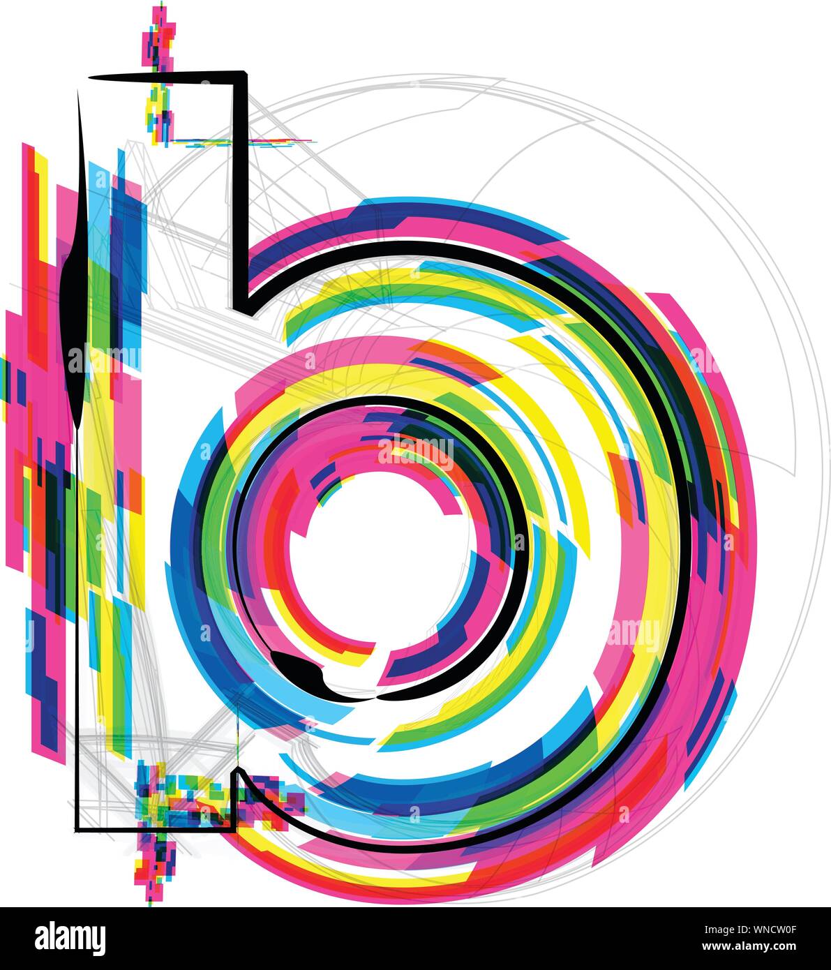 Illustrazione dei font. Lettera b. Illustrazione Vettoriale Illustrazione Vettoriale