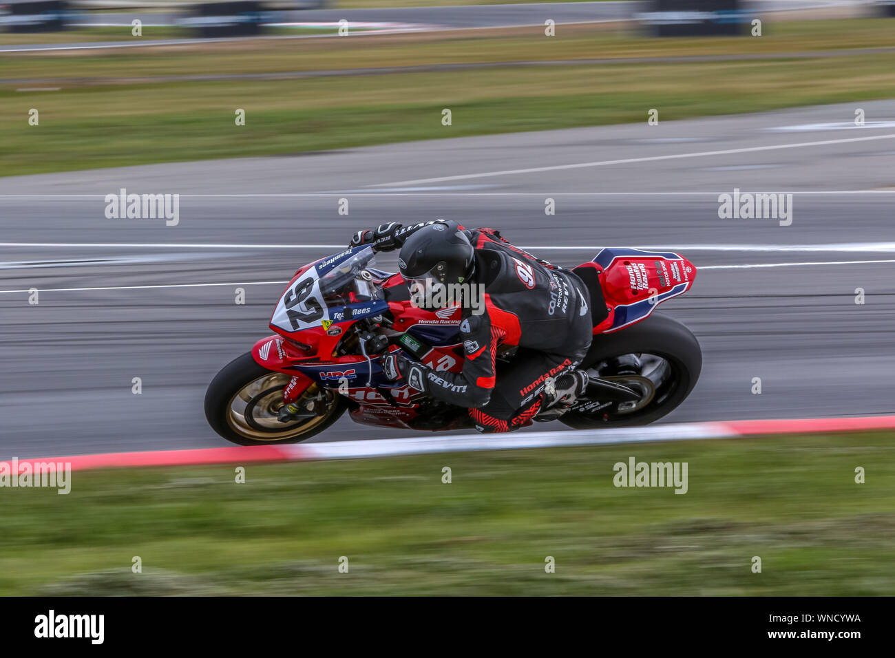 Winton,Victoria , Australia.06 Settembre 2019 - Round 5 della Australian campionati Superbike (ASBK )#92 Damon Rees alla guida della sua Kawasaki ZX10R durante le prove libere 2.Credit Brett Keating/Alamy Live News. Foto Stock