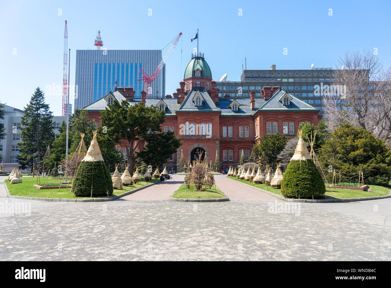 Storica ex Hokkaido Government Office a Sapporo, Hokkaido, Giappone. In questo luogo sono popolari traveler prendere foto Foto Stock