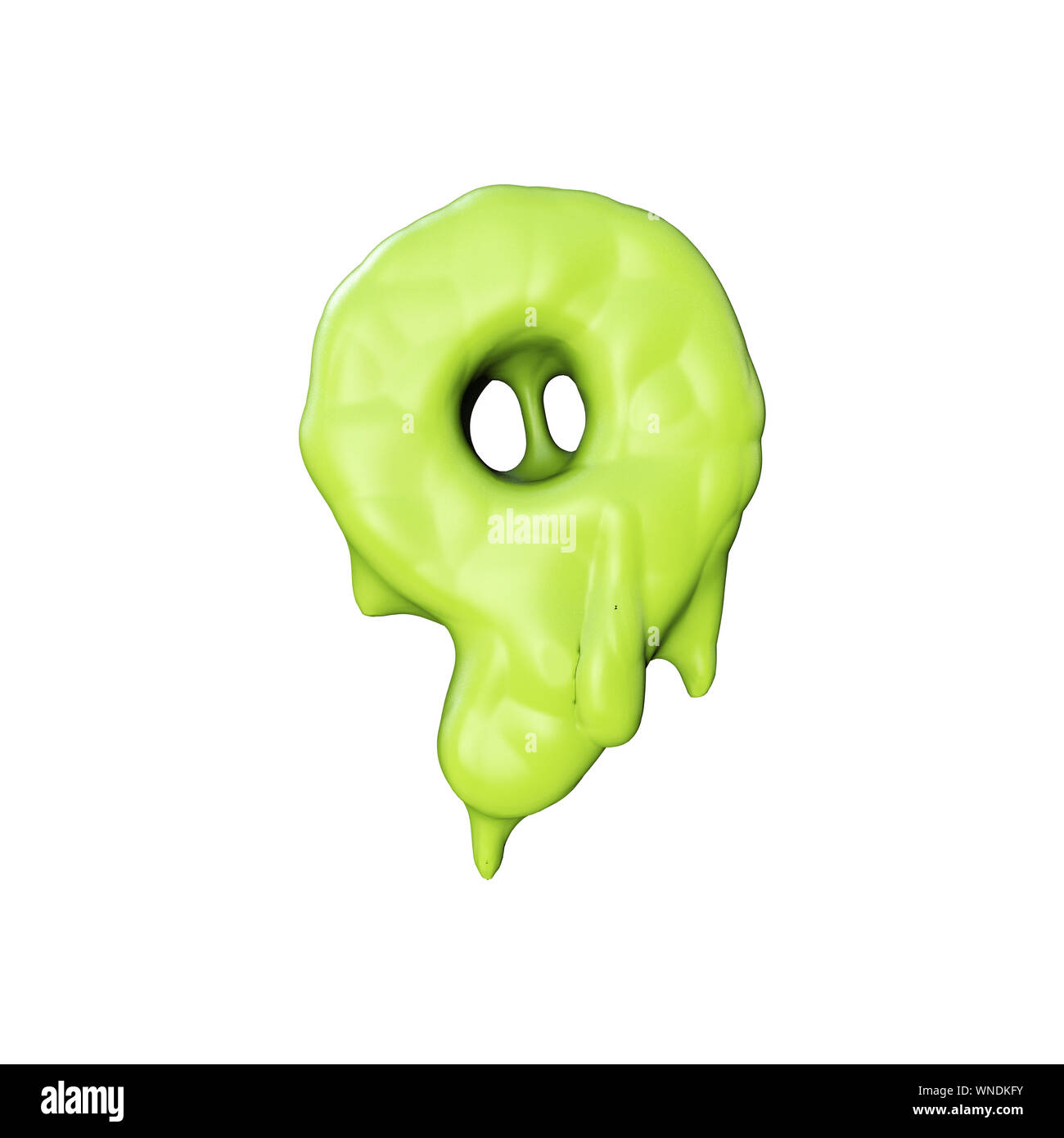 Numero 9 melma verde colava halloween font. Il rendering 3D Foto Stock