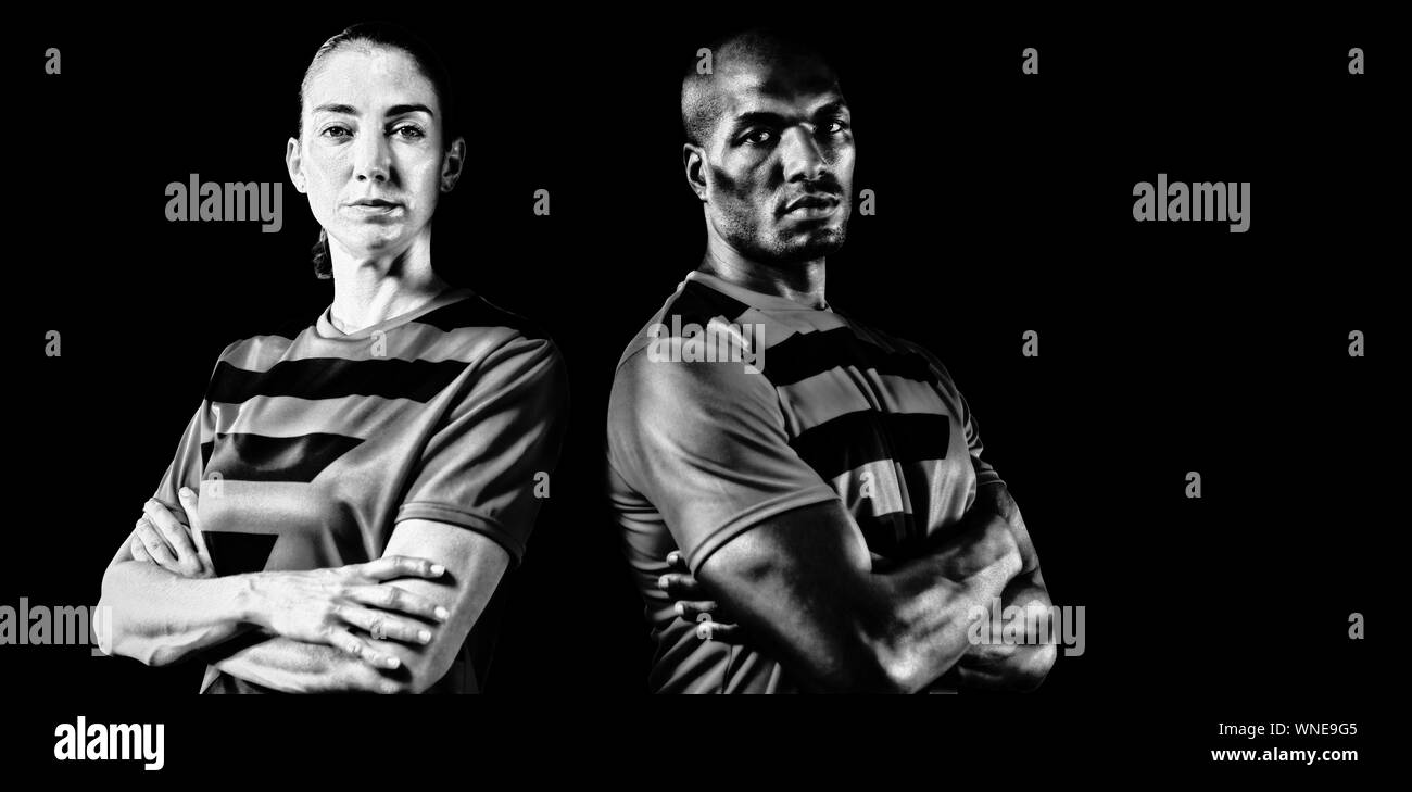 Giocatori di calcio Foto Stock