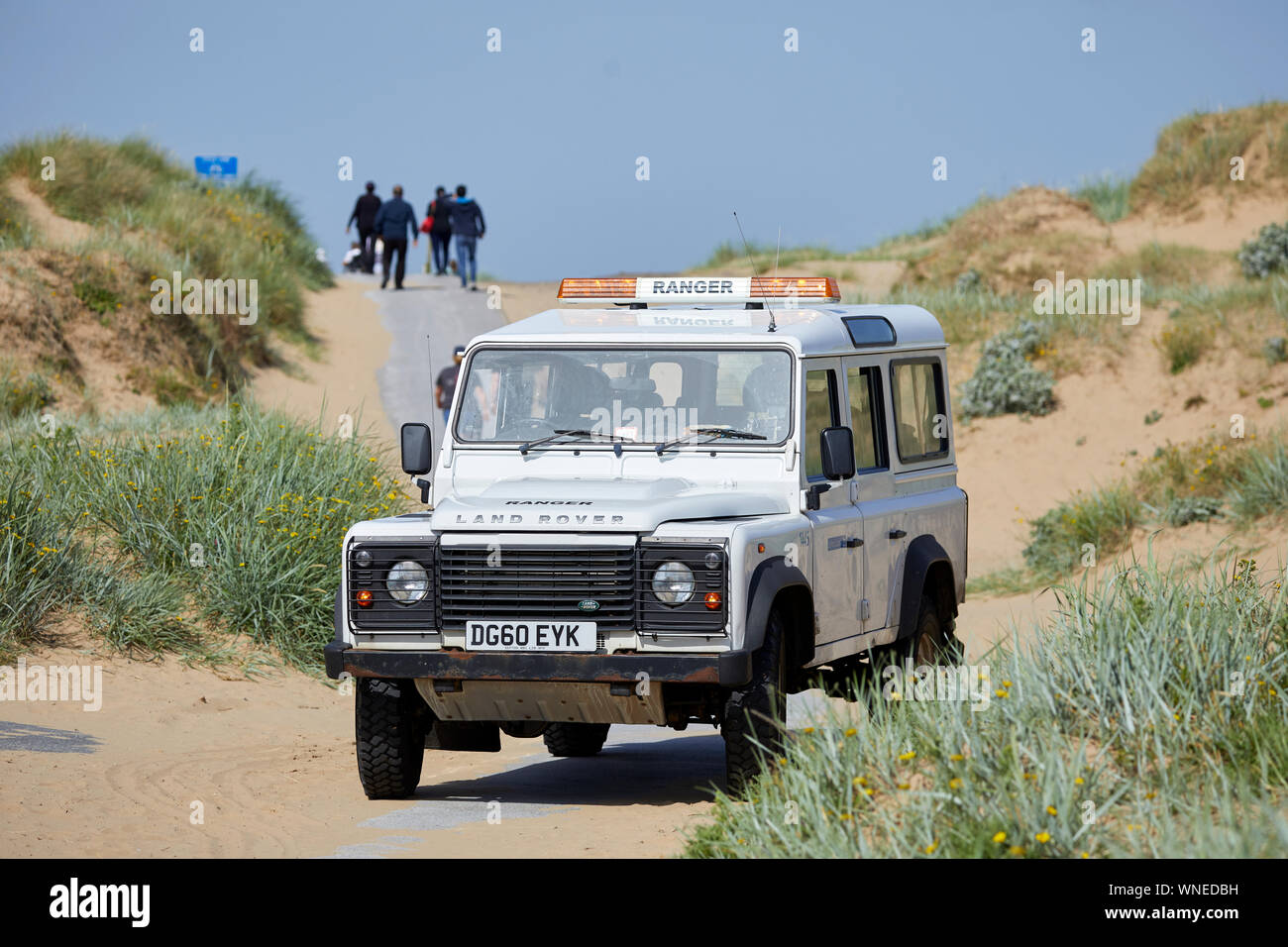 Crosby Spiaggia fiume Mersey estuario Sefton, Merseyside England. Foto Stock