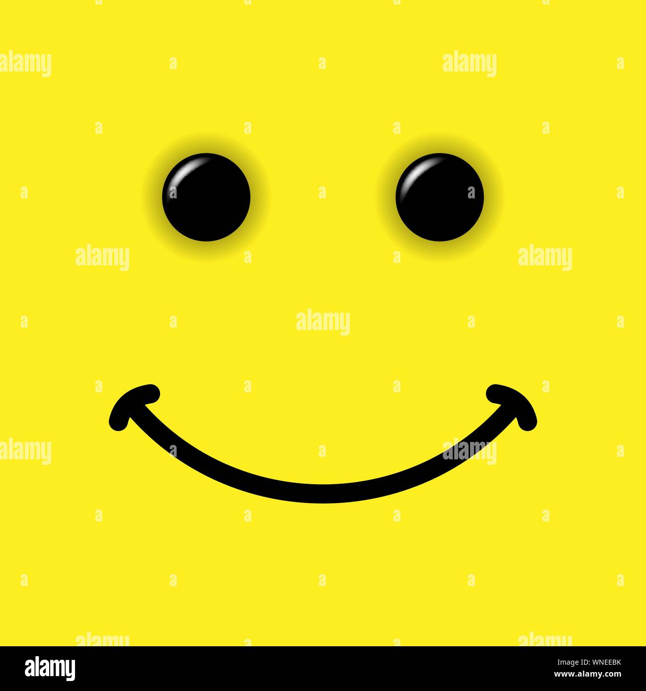 Smile emoticon su sfondo giallo. Illustrazione Vettoriale Illustrazione Vettoriale