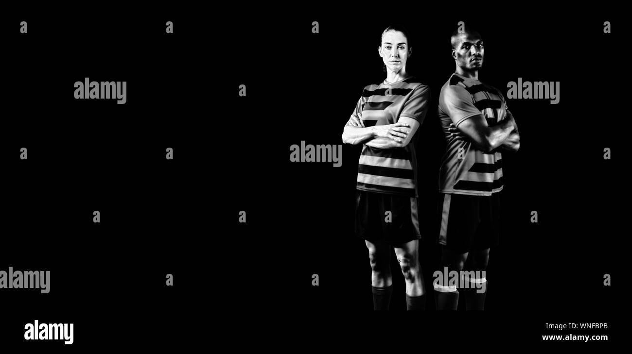 Giocatori di calcio Foto Stock