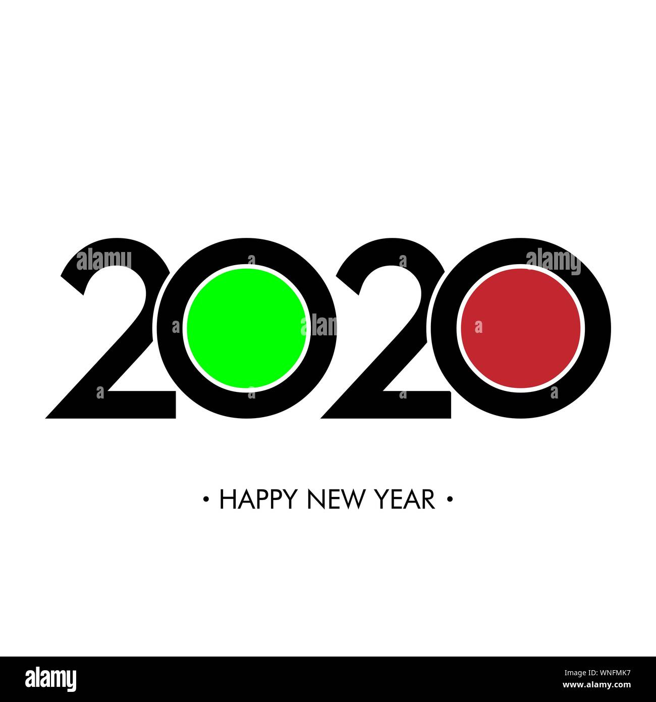Felice Anno Nuovo 2020 testo logo design, illustrazione vettoriale Illustrazione Vettoriale