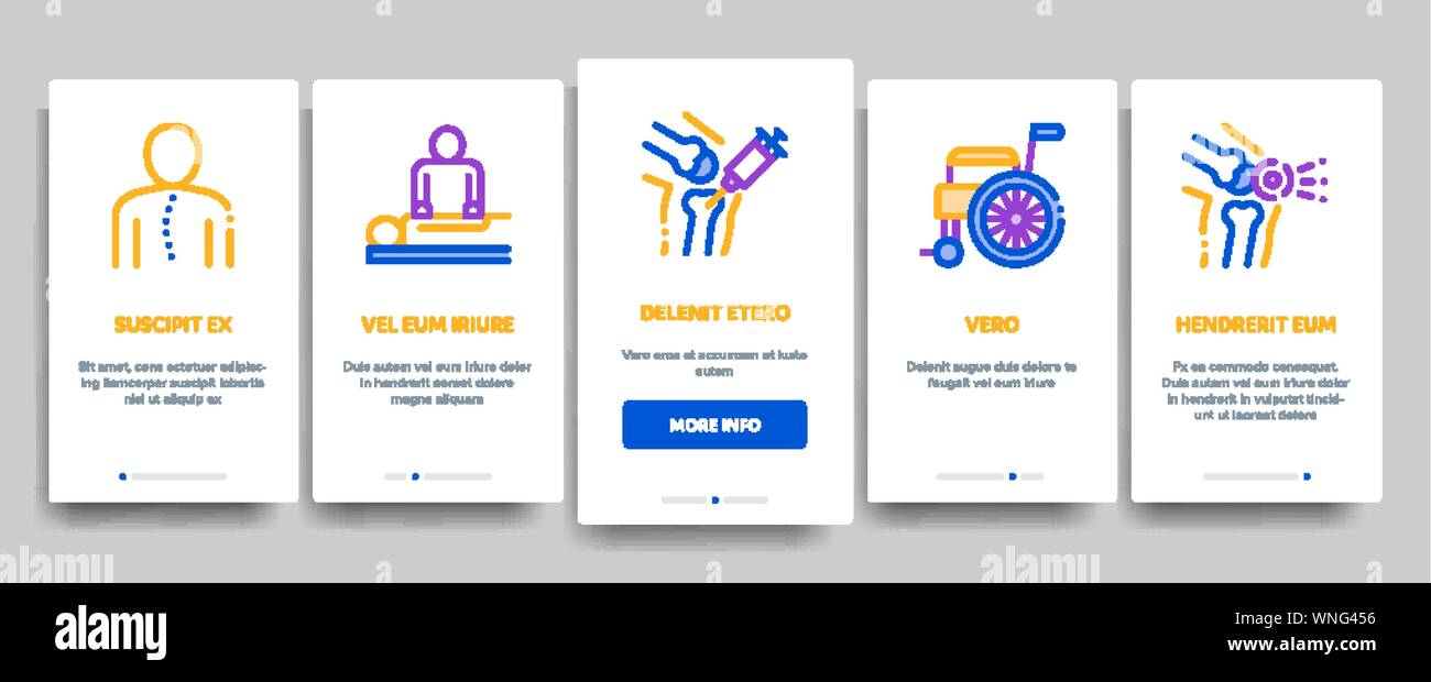 Elementi ortopedici di onboarding vettore Illustrazione Vettoriale