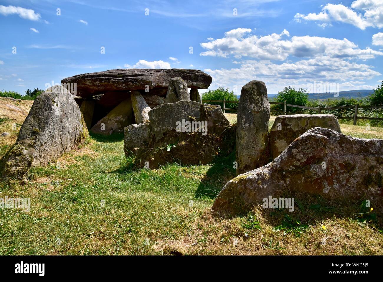 Arthur la pietra del neolitico chambered tomba in Herefordshire. Foto Stock