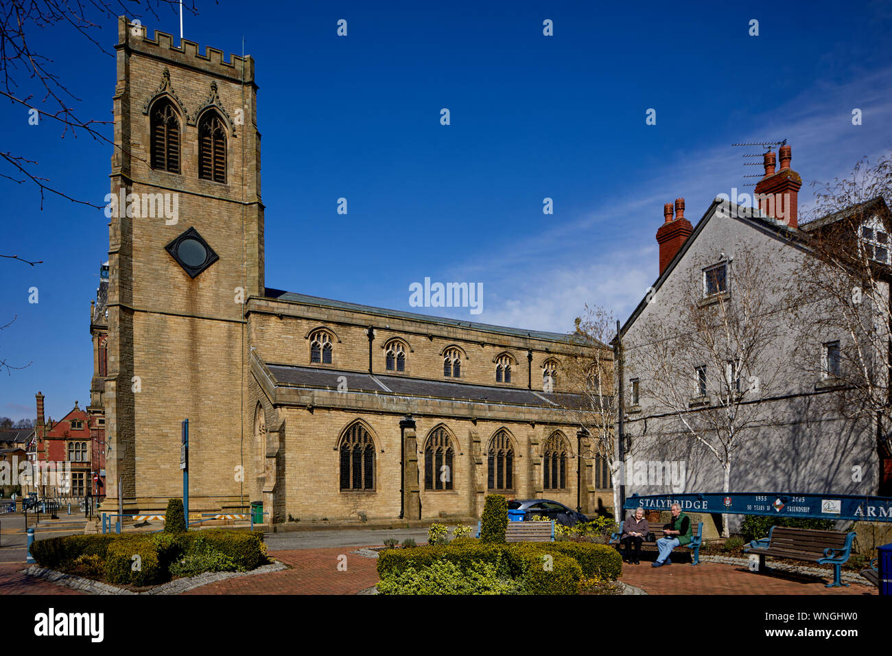 La Santa Trinità e la Chiesa di Cristo in Stalybridge, Tameside Foto Stock